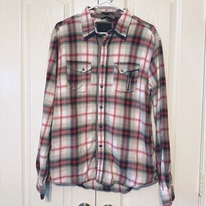 Guess Regular Fit Flannel Button Down Long Sleeves Shirt Size Medium